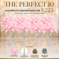 Load image into Gallery viewer, The Perfect 10 Complete Ostrich Feather Centerpiece Kit – 300 Genuine Ostrich Feathers, 20” Clear Glass Eiffel Tower Vases & Foam Inserts | Free Shipping