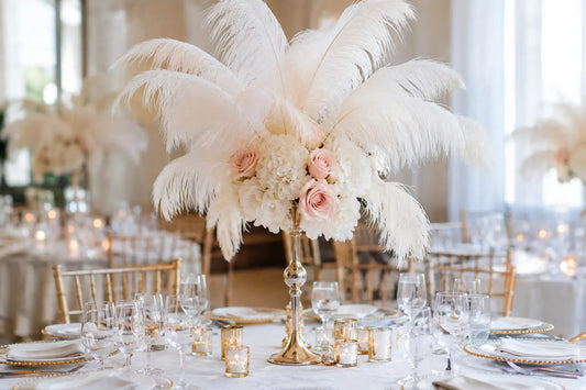 Wedding Reception Decor Example With Feathers
