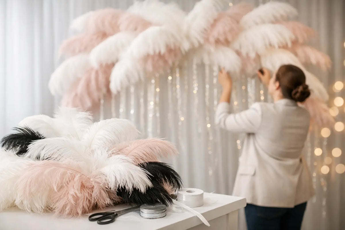 Ostrich Feathers for DIY Backdrops That Wow