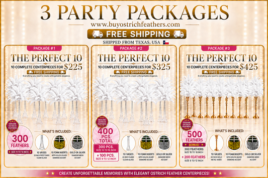 Make Your Party a Perfect 10: Ostrich Feather Centerpieces That Make a Statement
