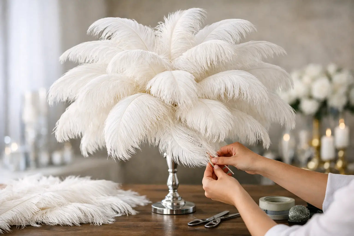 How to Arrange Ostrich Drabs for Full Centerpieces