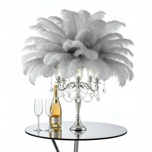 Ostrich Flexible Feathers 13-16" (Silver/Grey) - www.BuyOstrichFeathers.com