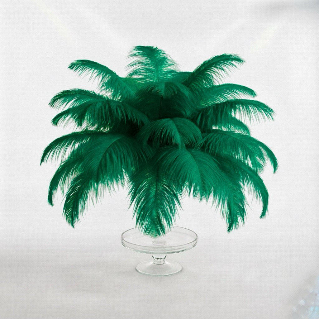 Ostrich Feather Tail Plumes 9-12" (Emerald Green) - www.BuyOstrichFeathers.com