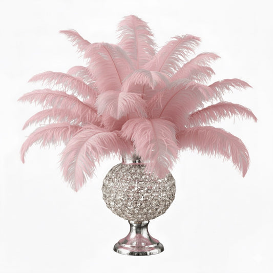 BULK 1/2lb Ostrich Feather Tail Plumes 15-20" (Baby Pink) - www.BuyOstrichFeathers.com