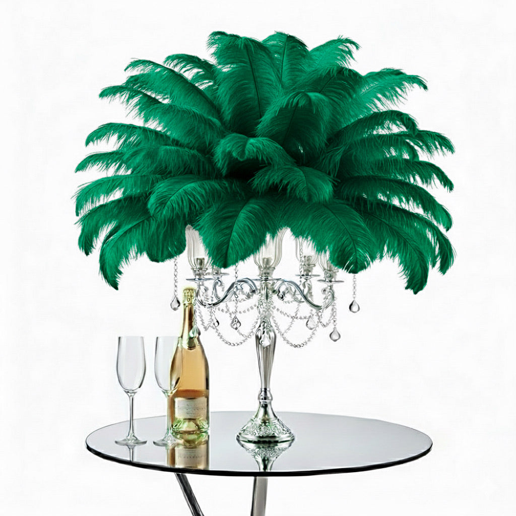 Ostrich Feather Spad Plumes 16-20" (Emerald Green) - www.BuyOstrichFeathers.com