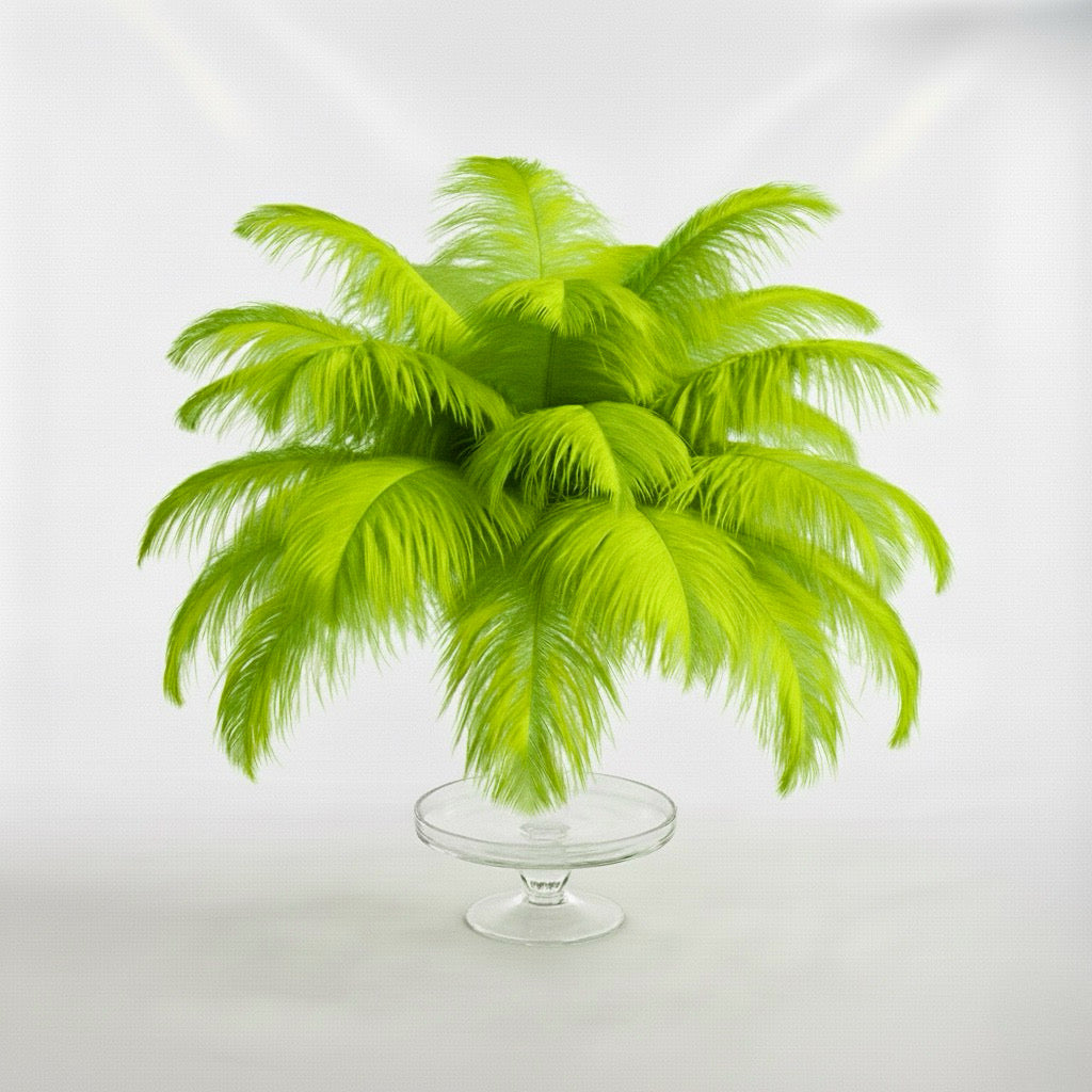 Ostrich Feather Tail Plumes 9-12" (Lime Green) - www.BuyOstrichFeathers.com