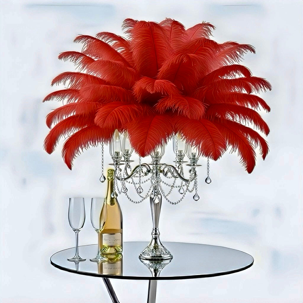 Ostrich Flexible Feathers 13-16" (Red) - www.BuyOstrichFeathers.com