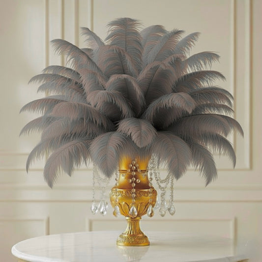 Ostrich Feather Rental 16-20" (Silver/Grey) - 250pcs - www.BuyOstrichFeathers.com