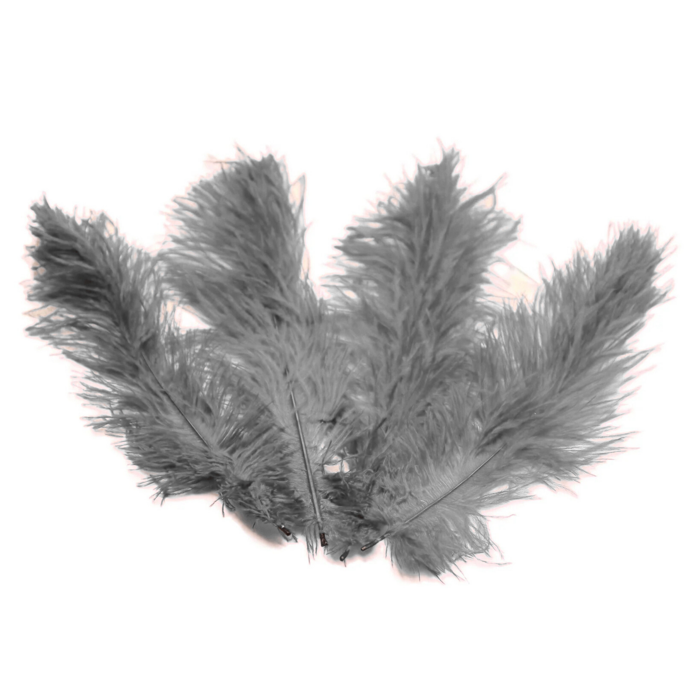Ostrich Flexible Feathers 13-16" (Silver/Grey) - www.BuyOstrichFeathers.com