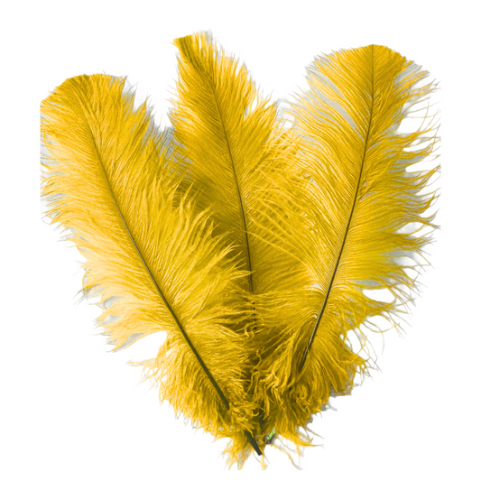 Ostrich Feather Spad Plumes 16-20" (Golden Yellow) - www.BuyOstrichFeathers.com