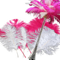 Load image into Gallery viewer, Complete Feather Centerpiece With 24" Vase (Fuchsia & White) - www.BuyOstrichFeathers.com
