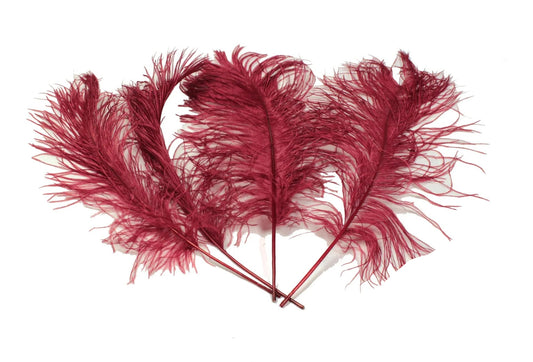 Ostrich Feather Tail Plumes 17-20" (Burgundy) - www.BuyOstrichFeathers.com