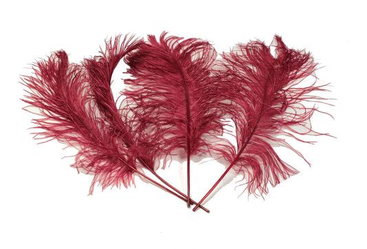 Ostrich Feather Tail Plumes 13-16" (Burgundy) - www.BuyOstrichFeathers.com