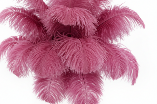 Complete Feather Centerpiece With 20" Vase (Rose Pink) - www.BuyOstrichFeathers.com