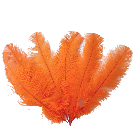 BULK 1/4lb Ostrich Feather Spad Plumes 12-16" (Orange) - Buy Ostrich Feathers